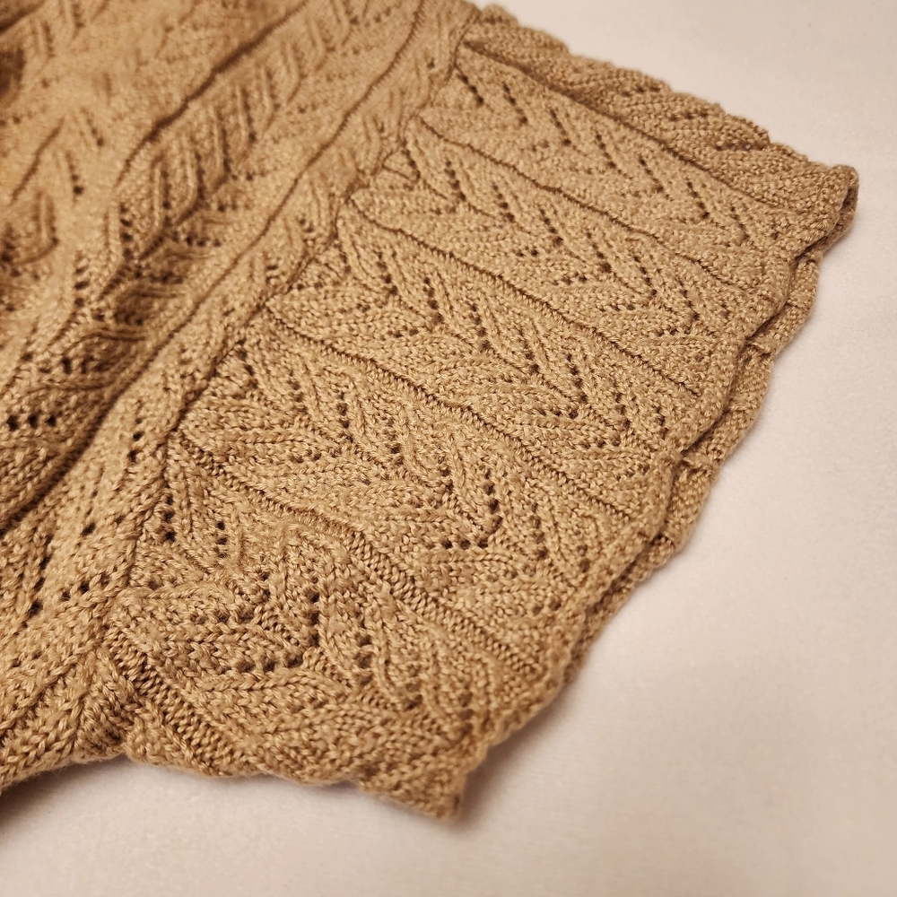 Tan Pullover Turtleneck Half Sleeve Sweater Size 14 - Picture 14 of 14
